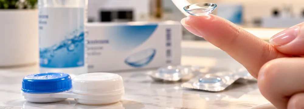 Lentilă de contact prezentată în magazinul OptiK Design